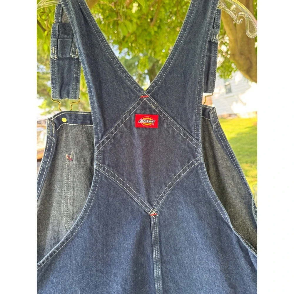 Dickies Bib Overalls Men's 38x32 Blue Denim Carpenter 2014 Made Mexico Zip Fly